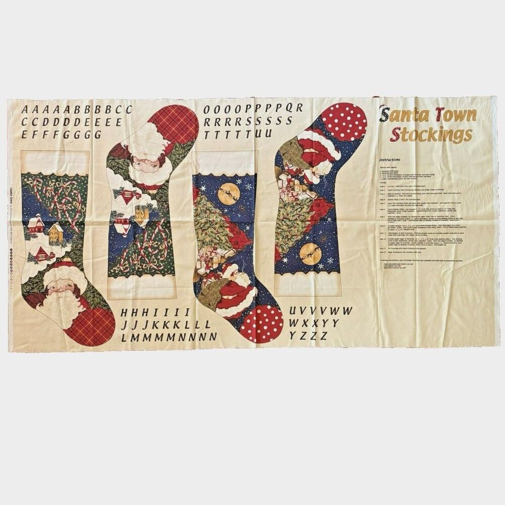 Thimbleberries Cut and Sew Christmas Stockings Santa's Town Panel Craft Panel